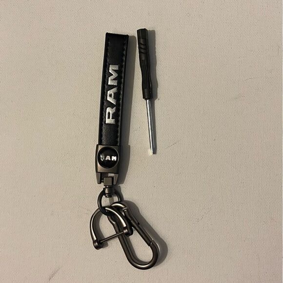 Dodge Ram Key Fob Keychain in Black Leather NWT - Picture 2 of 6